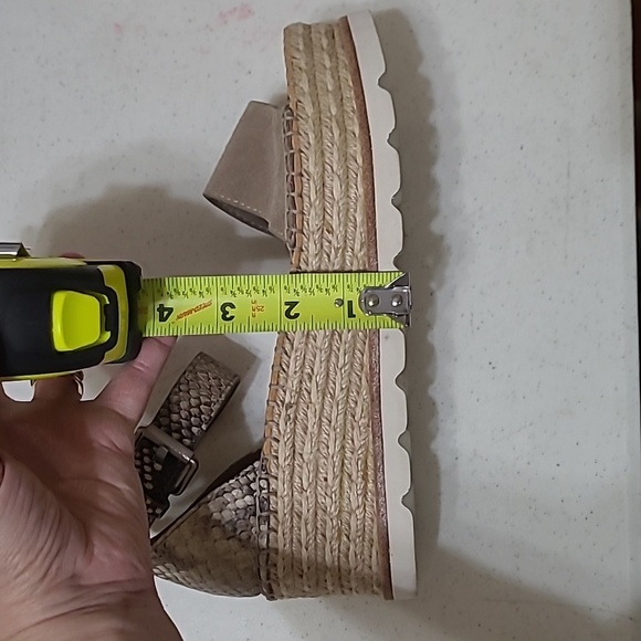 Dolce Vita snakeskin & suede platform espadrilles sandals size 8.5 - Picture 10 of 12